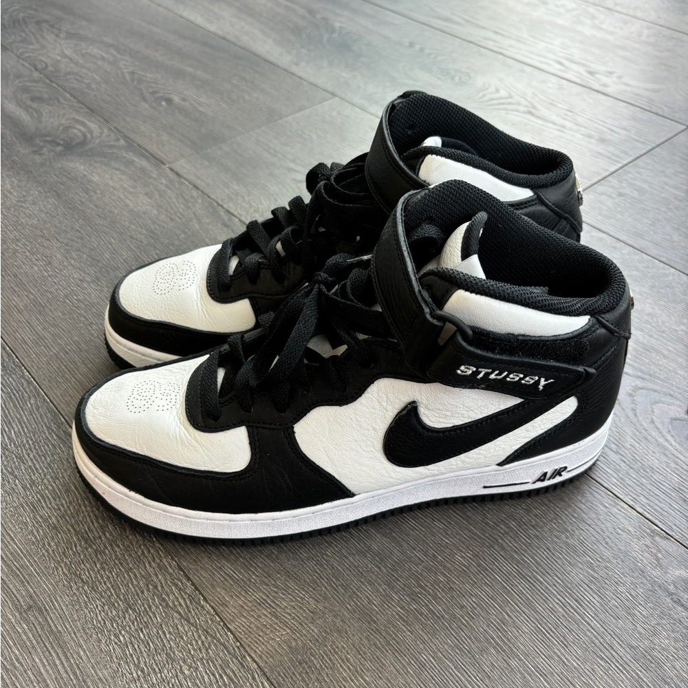 Nike Men's Stussy x Air Force 1 Mid 'Black White'